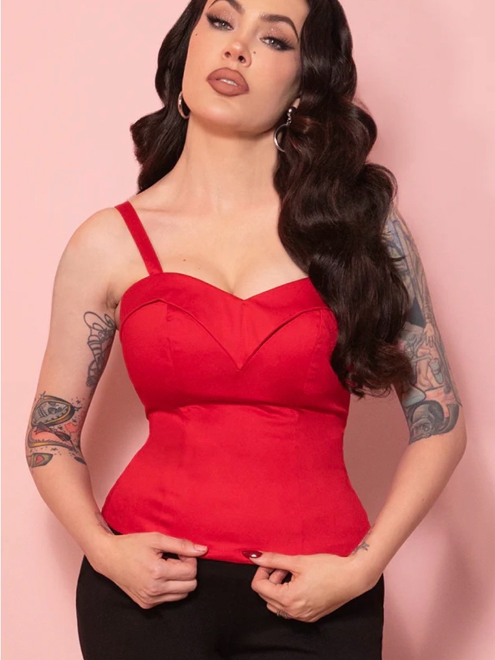 Vixen by Michelle Pitt Maneater Top Size S Red - Picture 3 of 6